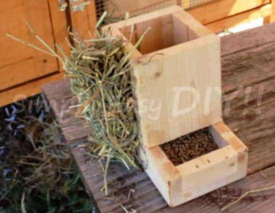 diy rabbit hay feeder
